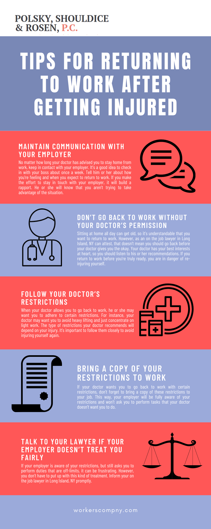 TIPS FOR RETURNING TO WORK AFTER GETTING INJURED