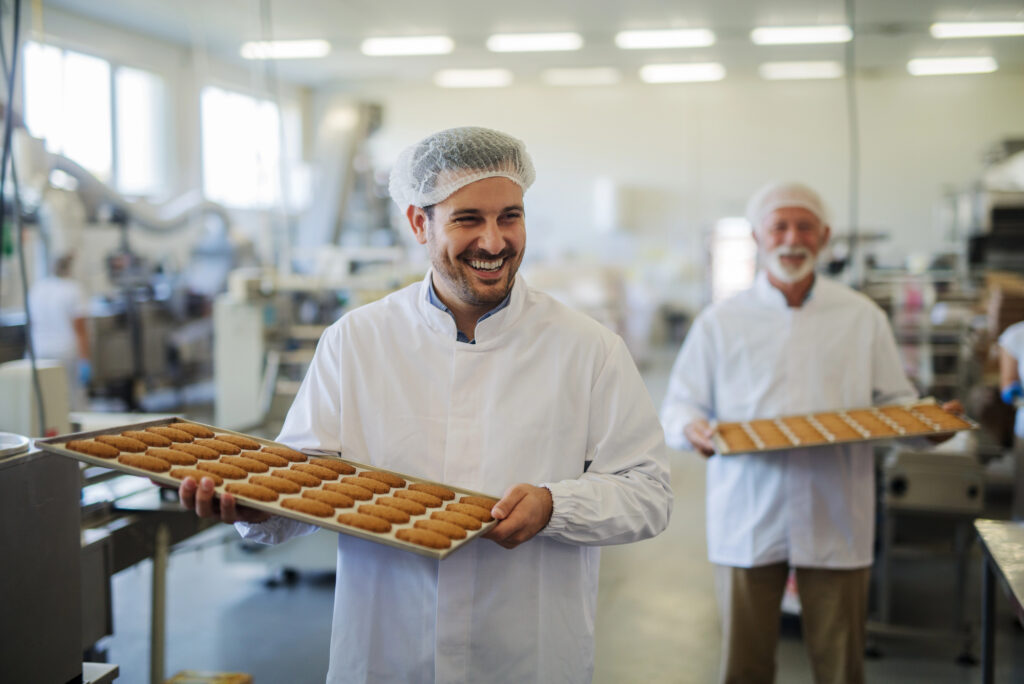 food service workers in the kitchen